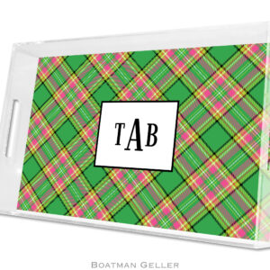 Lucite Tray - Preppy Plaid