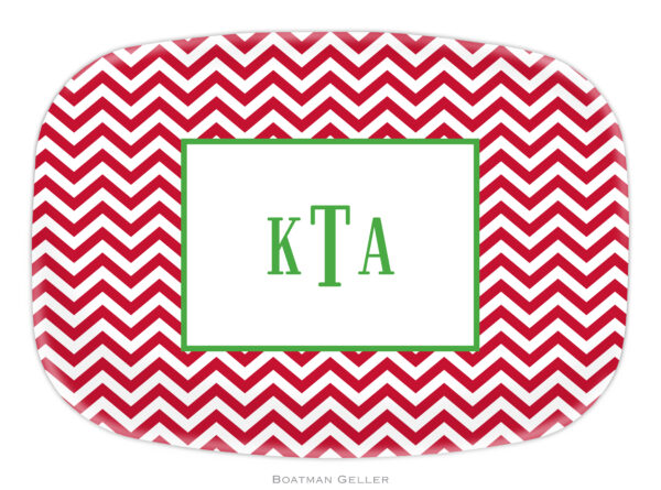 Platter - Chevron Red
